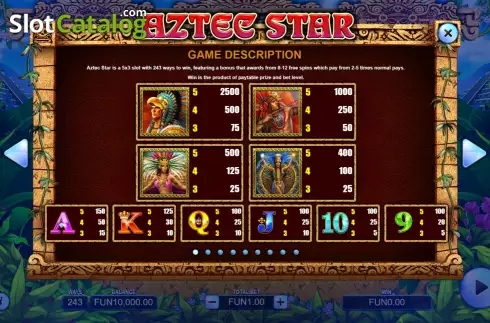 Οθόνη7. Aztec Star Κουλοχέρης