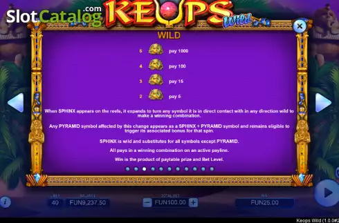 Οθόνη5. Keops Wild Κουλοχέρης 