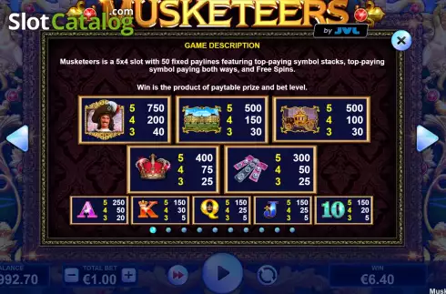 Οθόνη5. Musketeers (JVL) Κουλοχέρης