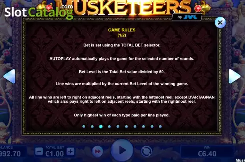 Οθόνη7. Musketeers (JVL) Κουλοχέρης