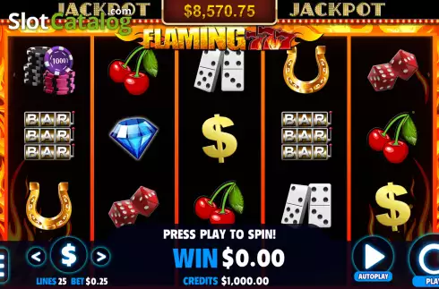 Οθόνη2. Flaming Seven (Jackpot Software) Κουλοχέρης