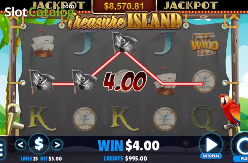 Οθόνη3. Treasure Island (Jackpot Software) Κουλοχέρης