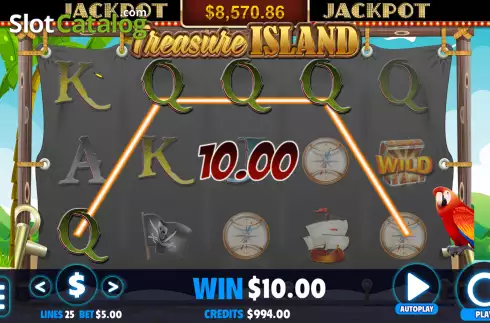 Οθόνη4. Treasure Island (Jackpot Software) Κουλοχέρης