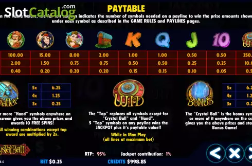 Οθόνη5. Crystal Ball (Jackpot Software) Κουλοχέρης