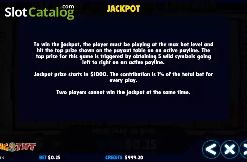Οθόνη8. King Tut (Jackpot Software) Κουλοχέρης