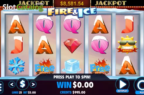 Οθόνη2. Fire & Ice (Jackpot Software) Κουλοχέρης