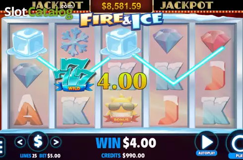 Οθόνη3. Fire & Ice (Jackpot Software) Κουλοχέρης