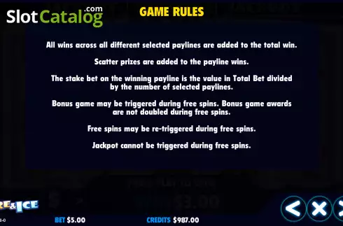 Οθόνη8. Fire & Ice (Jackpot Software) Κουλοχέρης
