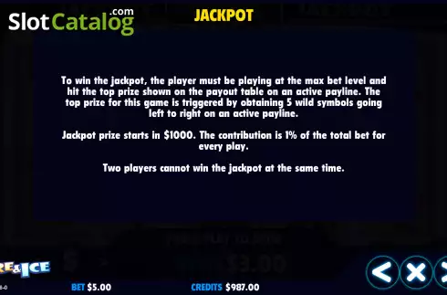 Οθόνη9. Fire & Ice (Jackpot Software) Κουλοχέρης