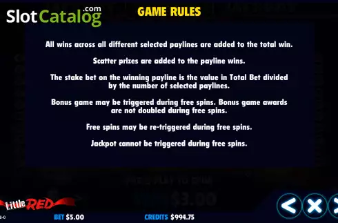 Οθόνη8. Little Red (Jackpot Software) Κουλοχέρης