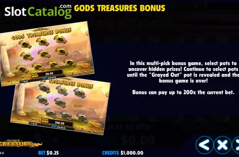 Οθόνη9. Olympus Treasure (Jackpot Software) Κουλοχέρης