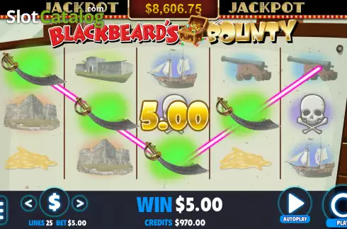 Οθόνη3. Blackbeard's Bounty (Jackpot Software) Κουλοχέρης