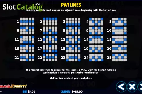 Οθόνη6. Blackbeard's Bounty (Jackpot Software) Κουλοχέρης