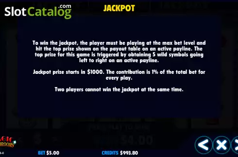Οθόνη8. Magic Mushrooms (Jackpot Software) Κουλοχέρης
