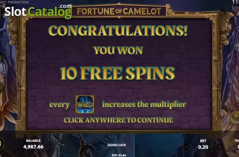 Οθόνη6. Fortune of Camelot Κουλοχέρης
