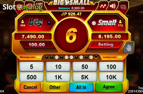 Οθόνη3. Big Small (Jili Games) Κουλοχέρης