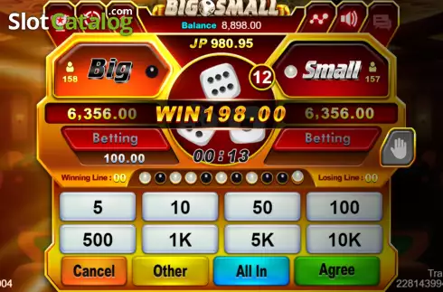 Οθόνη5. Big Small (Jili Games) Κουλοχέρης