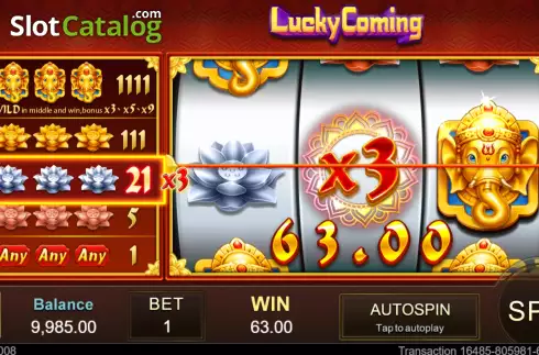 Οθόνη4. Lucky Coming Κουλοχέρης 
