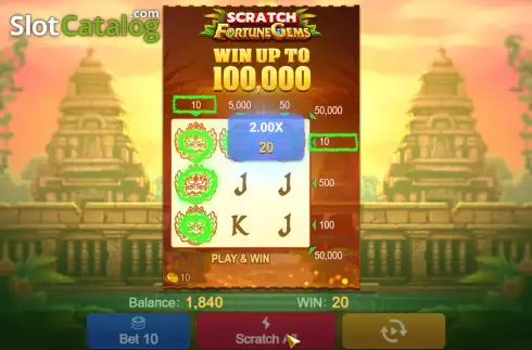 Οθόνη5. Fortune Gems Scratch Κουλοχέρης