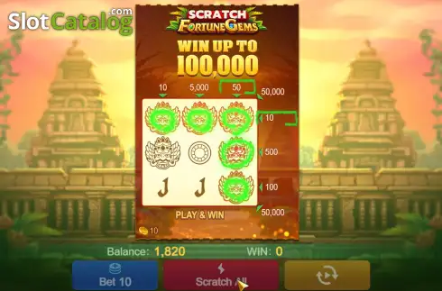 Οθόνη6. Fortune Gems Scratch Κουλοχέρης