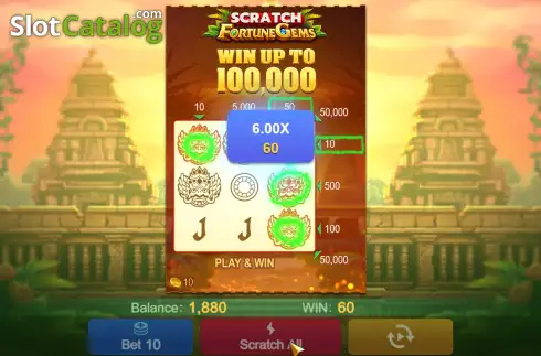 Οθόνη7. Fortune Gems Scratch Κουλοχέρης