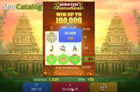 Οθόνη9. Fortune Gems Scratch Κουλοχέρης