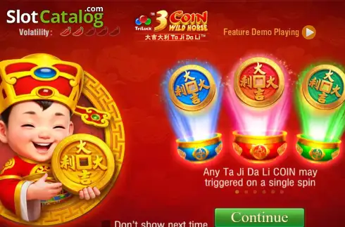 Οθόνη2. 3 Coin Wild Horse (Jili Games) Κουλοχέρης
