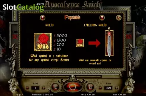Πίνακας πληρωμών 3. Apocalypse Knights Κουλοχέρης