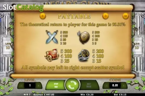 Πίνακας πληρωμών 2. Caesar's Glory (Join Games) Κουλοχέρης