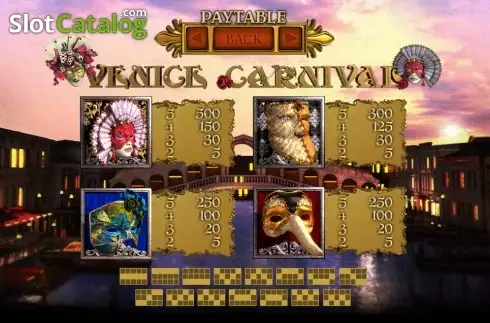 Πίνακας πληρωμών 2. Venice Carnival Κουλοχέρης
