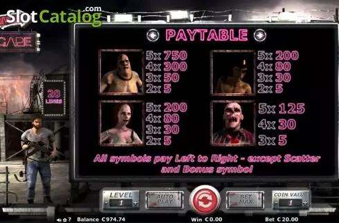 Πίνακας πληρωμών 2. Zombie Escape Κουλοχέρης