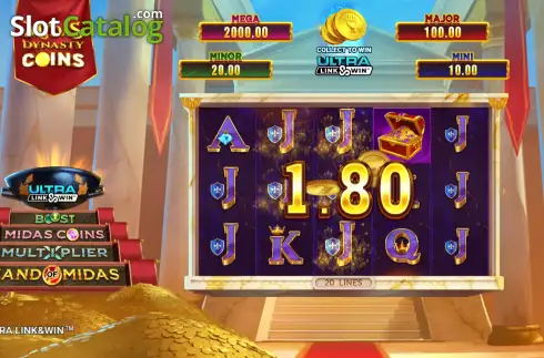 Οθόνη3. Midas Dynasty Coins Ultra Link&Win Κουλοχέρης