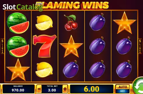 Οθόνη4. Flaming Wins Κουλοχέρης