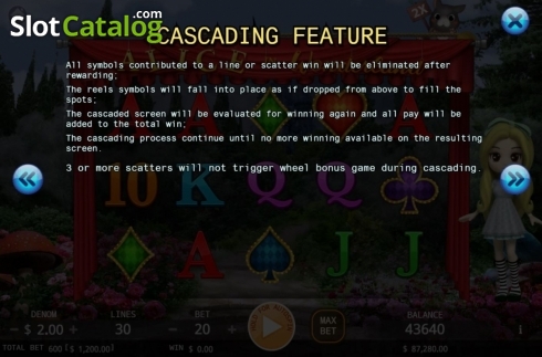 Οθόνη6. Alice In Wonderland (KA Gaming) Κουλοχέρης 