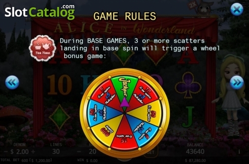 Οθόνη7. Alice In Wonderland (KA Gaming) Κουλοχέρης 