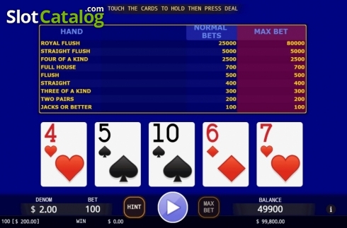 Οθόνη2. Super Video Poker Κουλοχέρης