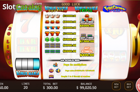 Οθόνη5. Super Bonus Mania Κουλοχέρης