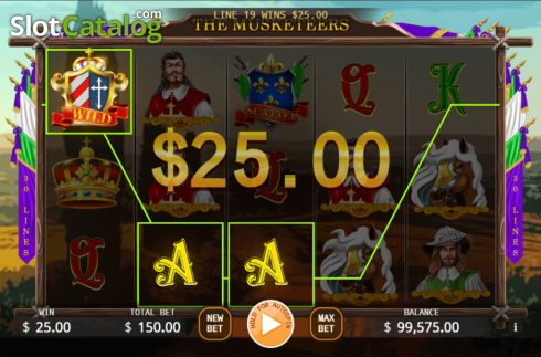 Οθόνη4. The Musketeers (KA Gaming) Κουλοχέρης