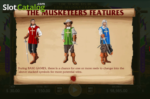 Οθόνη9. The Musketeers (KA Gaming) Κουλοχέρης