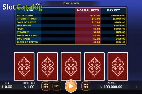Οθόνη3. Lucky Video Poker Κουλοχέρης