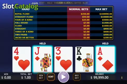 Οθόνη4. Lucky Video Poker Κουλοχέρης