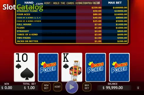 Οθόνη3. Bonus Poker (KA Gaming) Κουλοχέρης