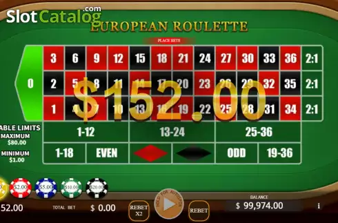 Οθόνη7. European Roulette (KA Gaming) Κουλοχέρης 