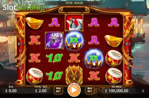Οθόνη2. Lucky Golden Dragon Lock 2 Spin Κουλοχέρης