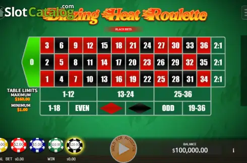 Οθόνη2. Blazing Heat Roulette Κουλοχέρης 