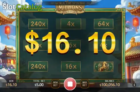 Οθόνη3. Lucky's Millions Scratch Κουλοχέρης