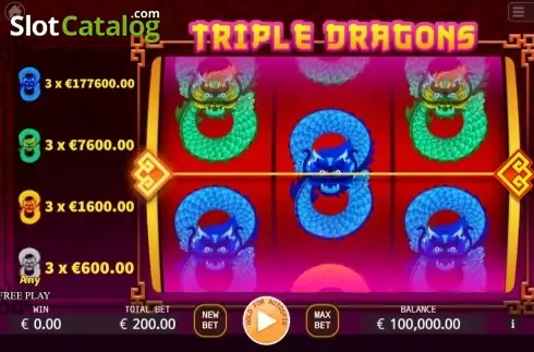 Οθόνη2. Triple Dragons (KA Gaming) Κουλοχέρης
