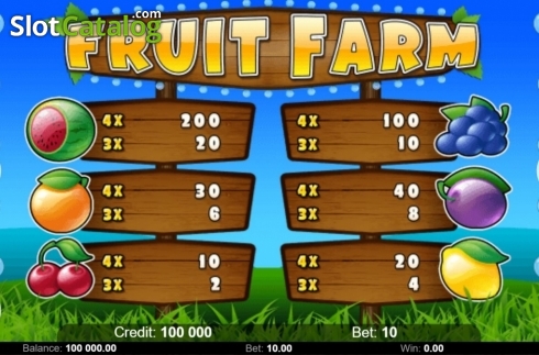 Οθόνη5. Fruit Farm (Kajot Games) Κουλοχέρης