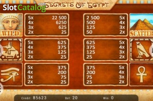 Οθόνη4. Secrets of Egypt (Kajot Games) Κουλοχέρης