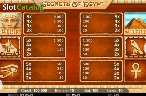 Οθόνη5. Secrets of Egypt (Kajot Games) Κουλοχέρης